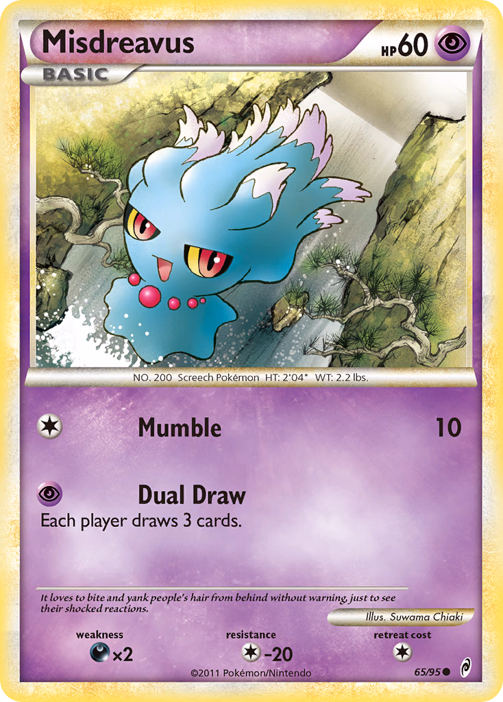 Misdreavus Pokemon card (65/95, Call of Legends)