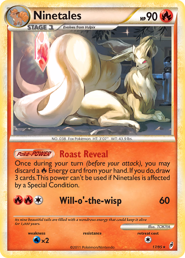 Ninetales Pokemon card (17/95, Call of Legends)