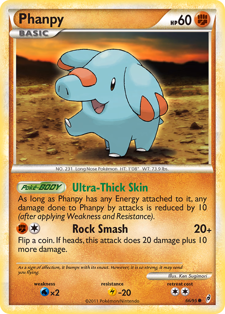 Phanpy Pokemon card (66/95, Call of Legends)