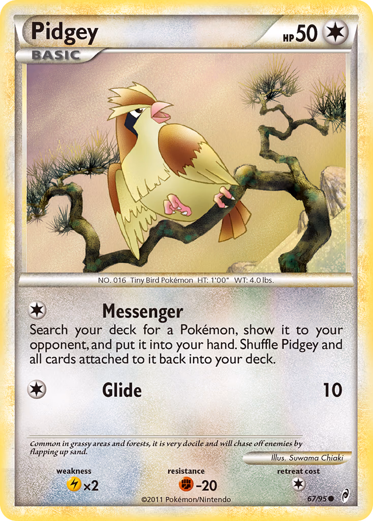 Pidgey Pokemon card (67/95, Call of Legends)