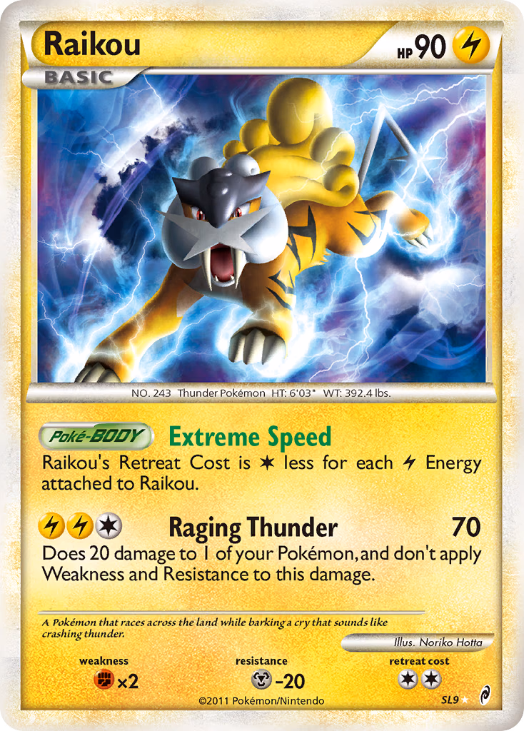 Raikou Pokemon card (SL9, Call of Legends)