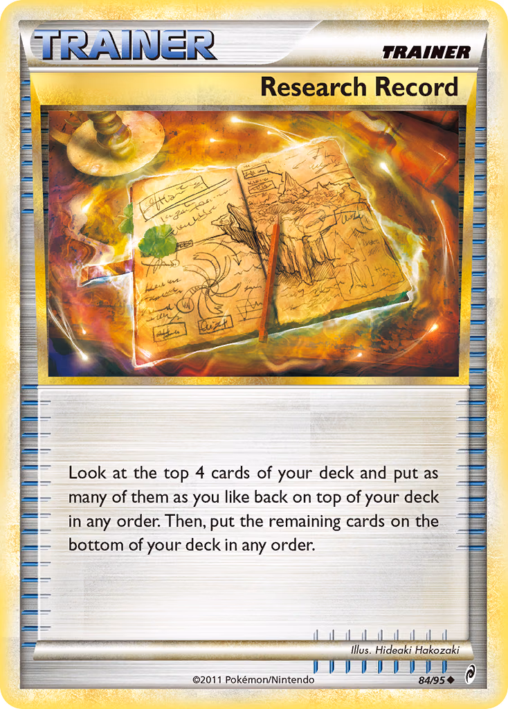 Research Record Pokemon card (84/95, Call of Legends)
