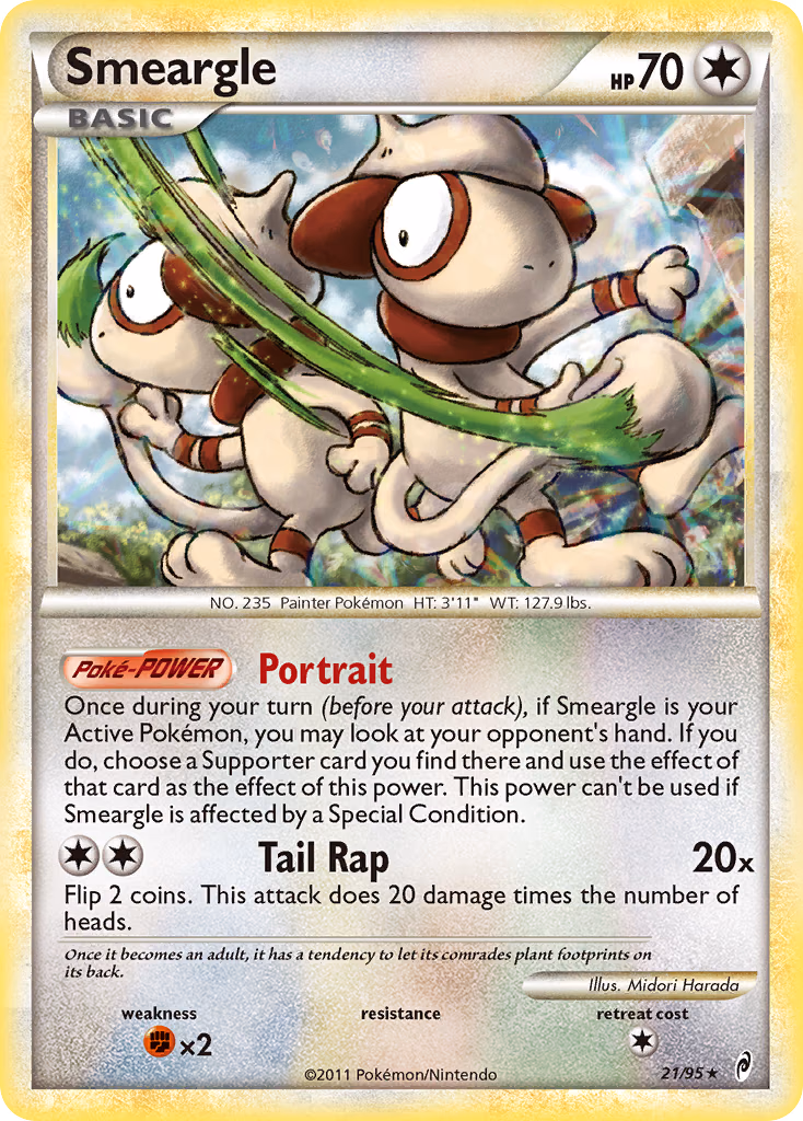 Smeargle Pokemon card (21/95, Call of Legends)