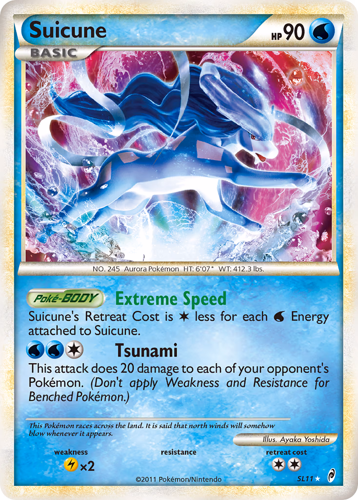 Suicune Pokemon card (SL11, Call of Legends)