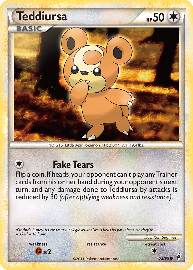 Teddiursa Pokemon card (73/95, Call of Legends)