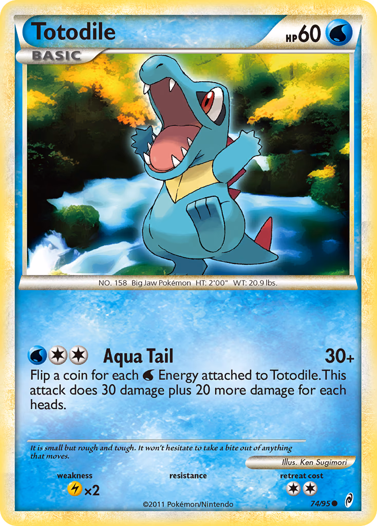 Totodile Pokemon card (74/95, Call of Legends)