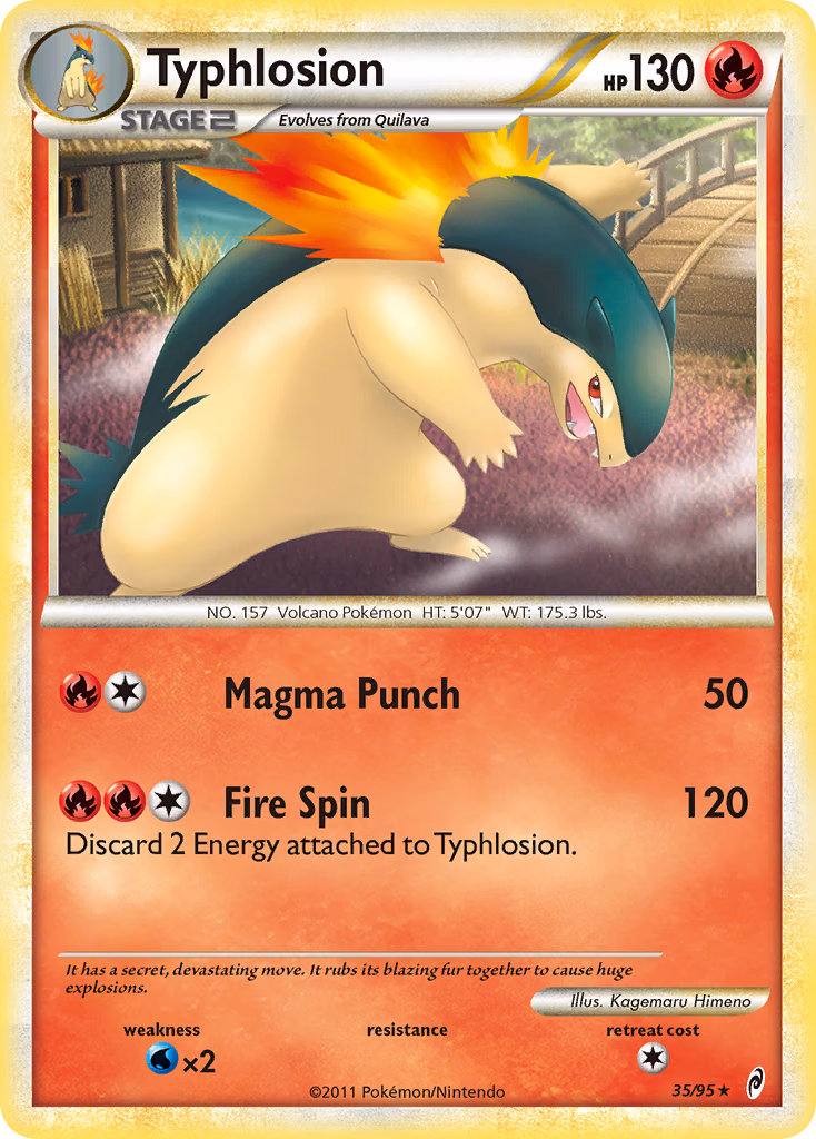 Typhlosion Pokemon card (35/95, Call of Legends)