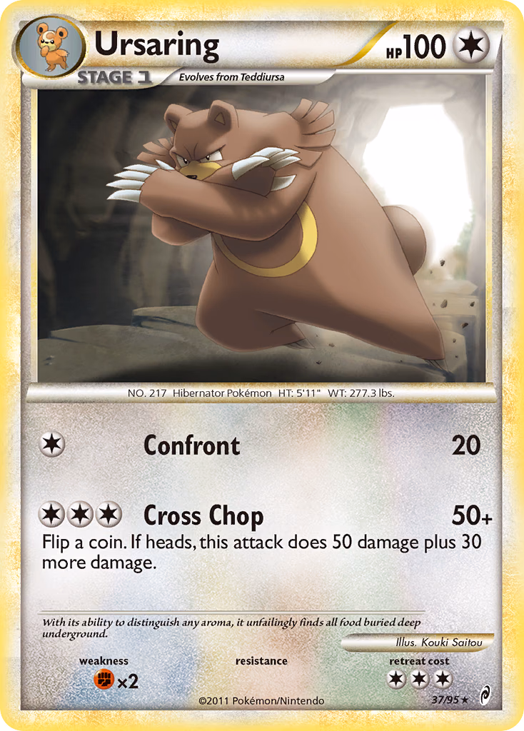 Ursaring Pokemon card (37/95, Call of Legends)