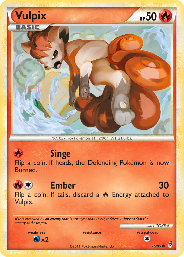Vulpix Pokemon card (75/95, Call of Legends)