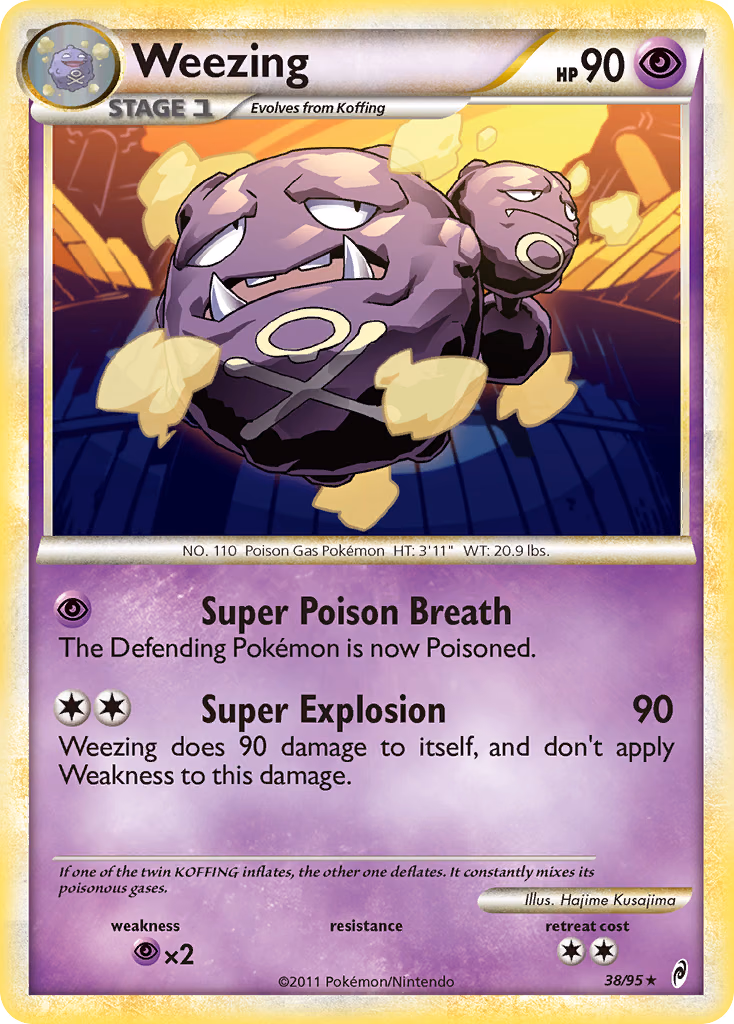 Weezing Pokemon card (38/95, Call of Legends)