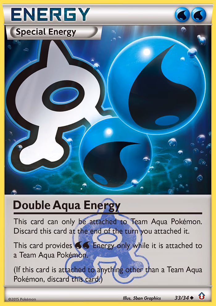 Double Aqua Energy Pokemon card (33/34, Double Crisis)