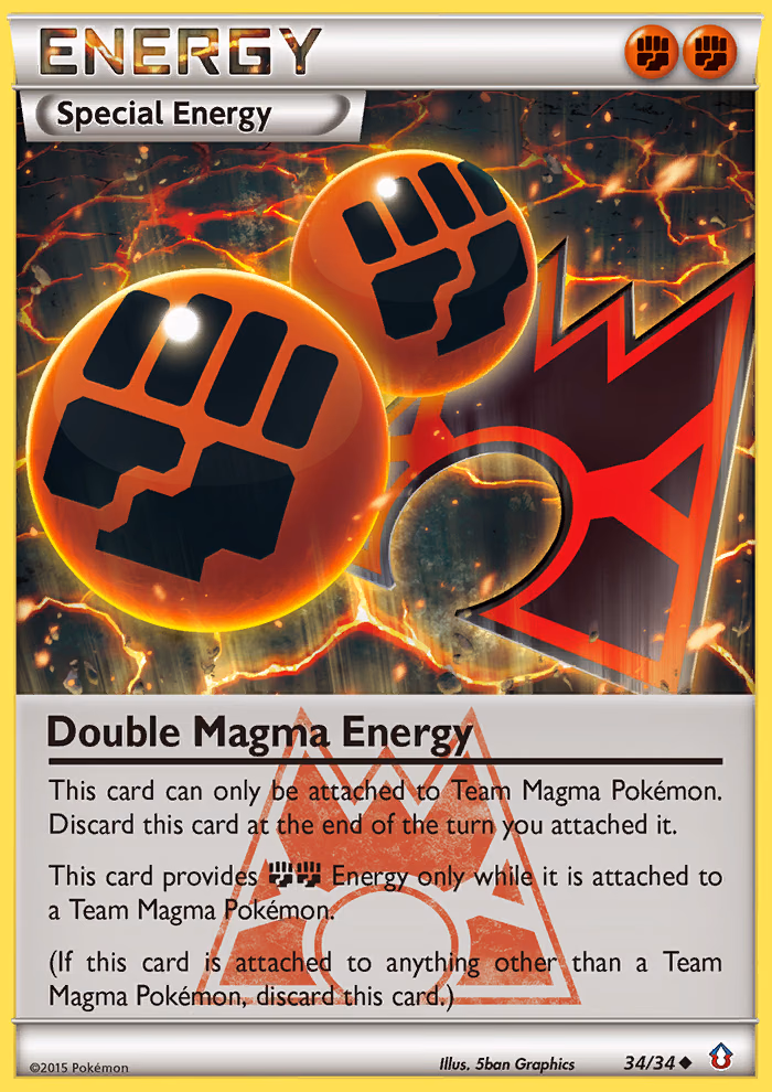 Double Magma Energy Pokemon card (34/34, Double Crisis)