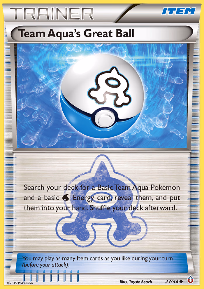 Team Aqua's Great Ball Pokemon card (27/34, Double Crisis)