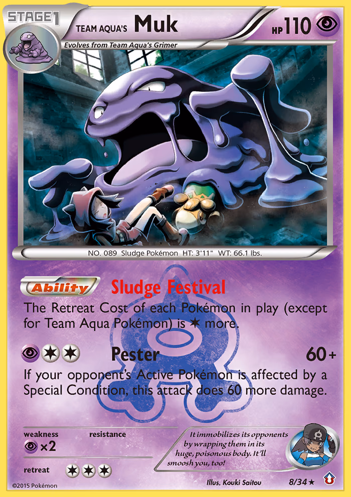Team Aqua's Muk Pokemon card (8/34, Double Crisis)