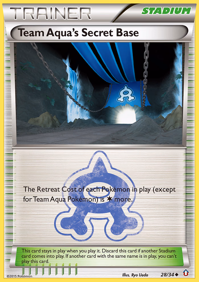 Team Aqua's Secret Base Pokemon card (28/34, Double Crisis)