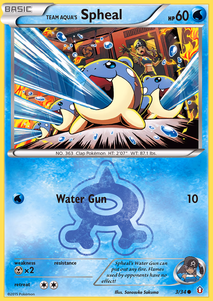 Team Aqua's Spheal Pokemon card (3/34, Double Crisis)