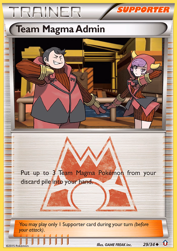 Team Magma Admin Pokemon card (29/34, Double Crisis)