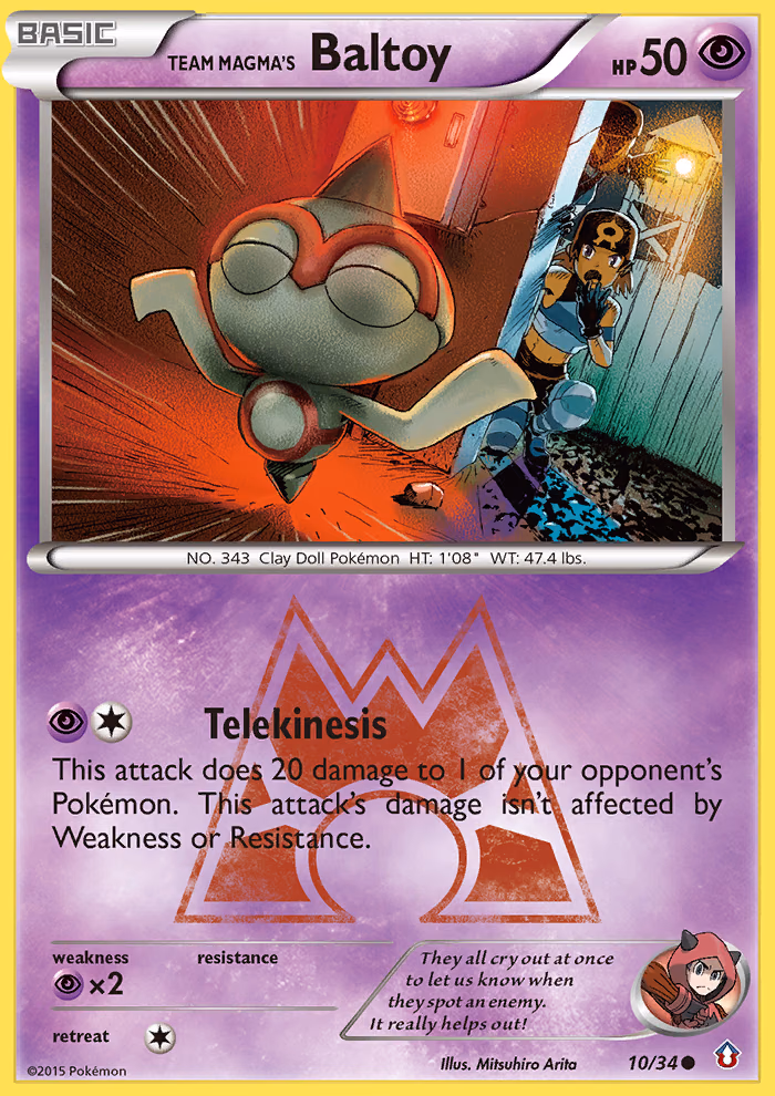 Team Magma's Baltoy Pokemon card (10/34, Double Crisis)