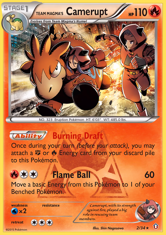 Team Magma's Camerupt Pokemon card (2/34, Double Crisis)