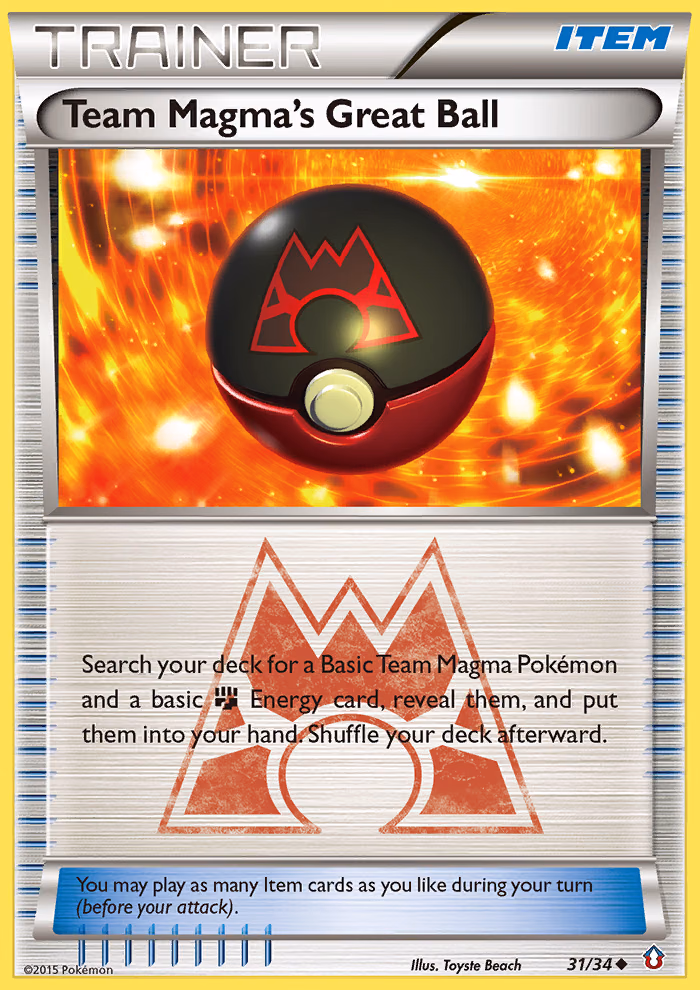 Team Magma's Great Ball Pokemon card (31/34, Double Crisis)