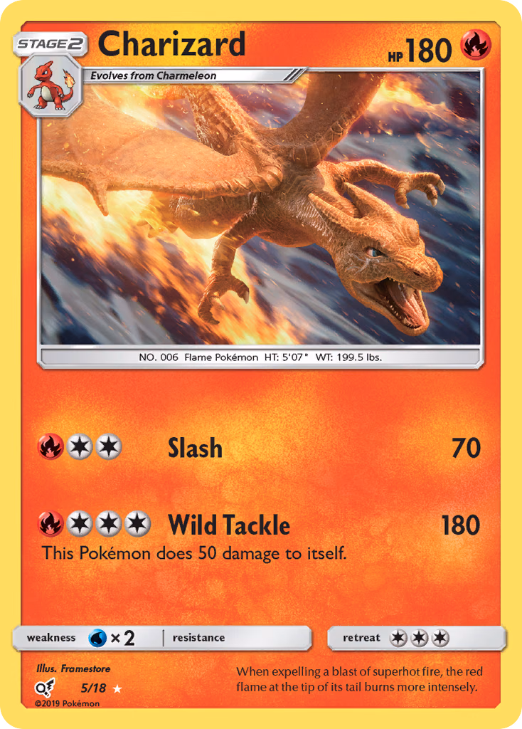 Charizard Pokemon card (5/18, Detective Pikachu)