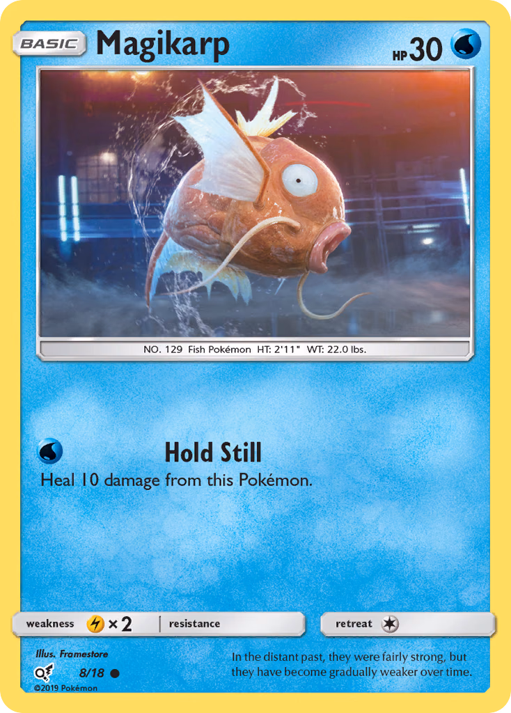 Magikarp Pokemon card (8/18, Detective Pikachu)