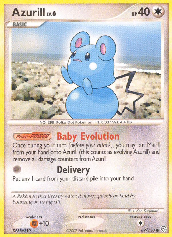 Azurill Pokemon card (69/130, Diamond & Pearl)
