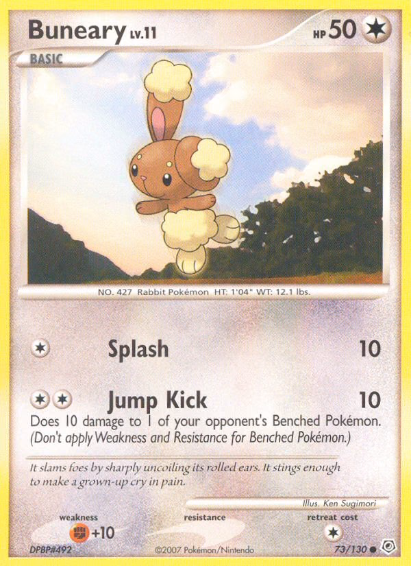 Buneary Pokemon card (73/130, Diamond & Pearl)