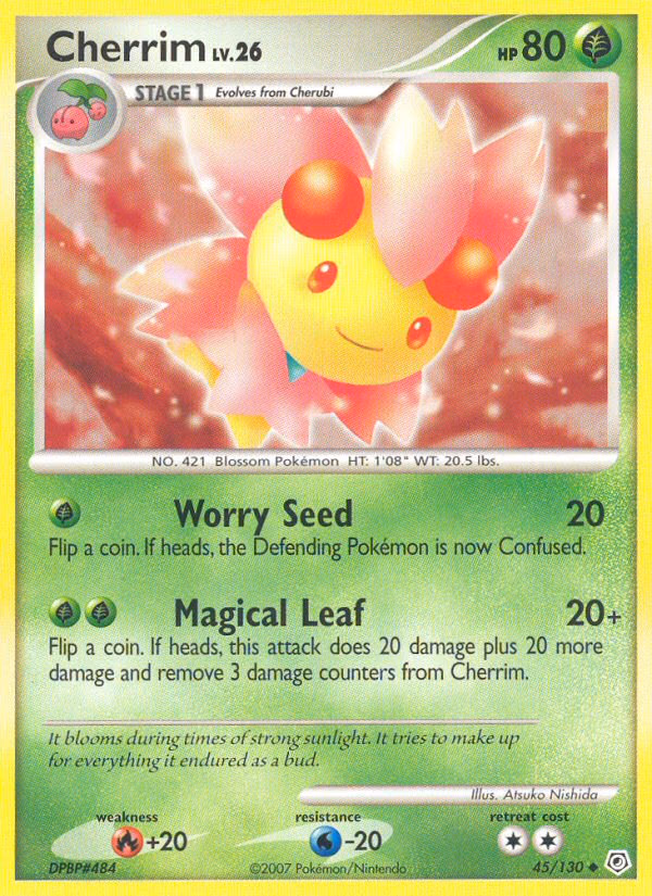 Cherrim Pokemon card (45/130, Diamond & Pearl)