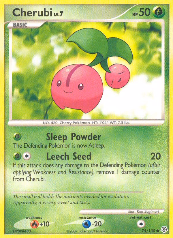 Cherubi Pokemon card (75/130, Diamond & Pearl)