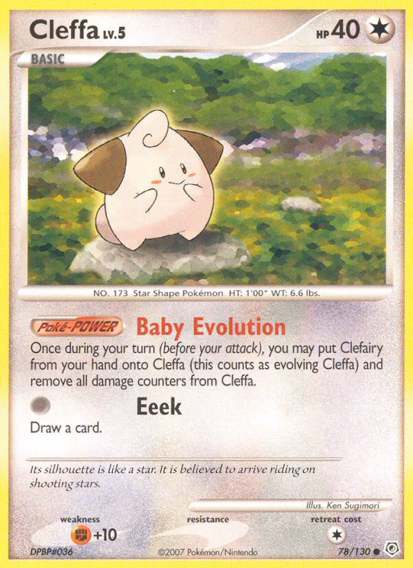 Cleffa Pokemon card (78/130, Diamond & Pearl)