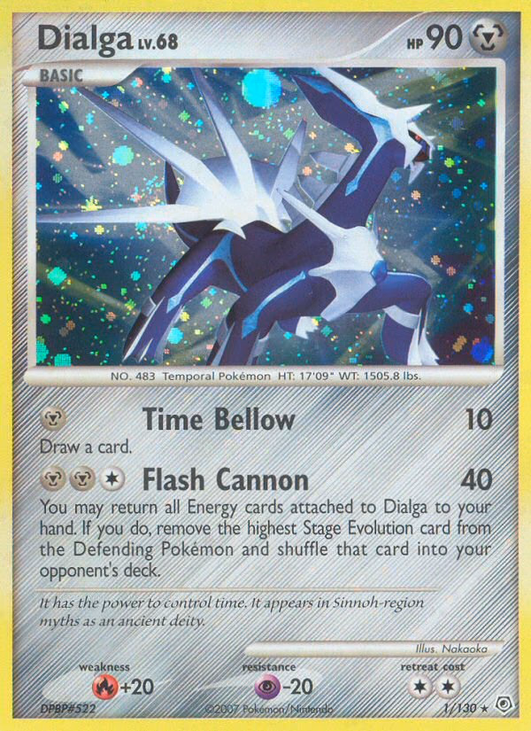 Dialga Pokemon card (1/130, Diamond & Pearl)
