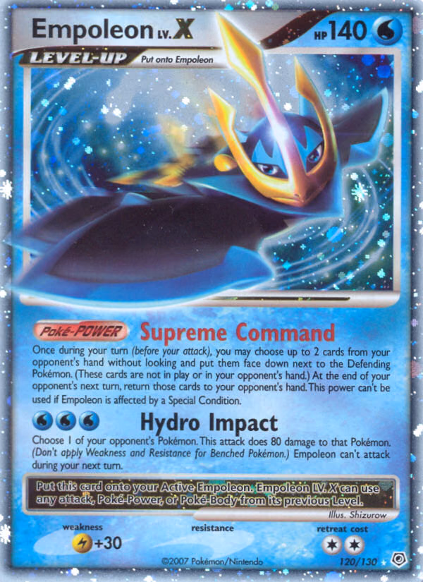 Empoleon LV.X Pokemon card (120/130, Diamond & Pearl)