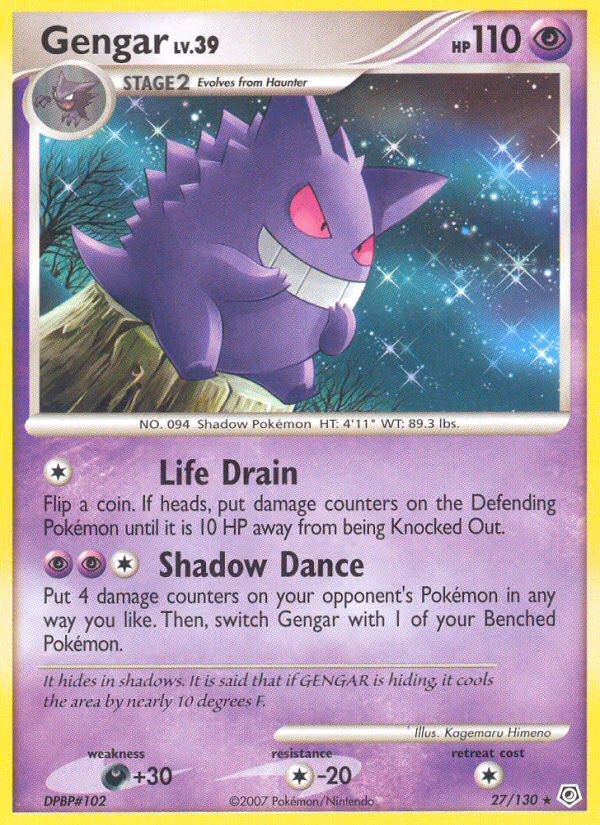 Gengar Pokemon card (27/130, Diamond & Pearl)