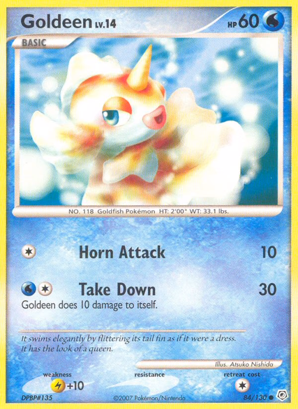 Goldeen Pokemon card (84/130, Diamond & Pearl)