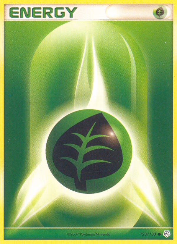Grass Energy Pokemon card (123/130, Diamond & Pearl)