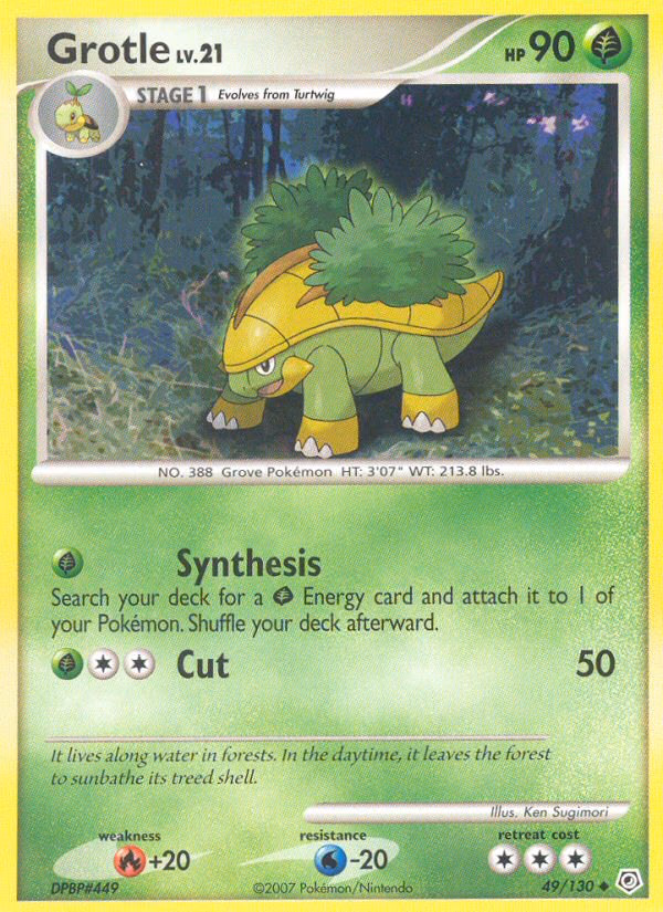 Grotle Pokemon card (49/130, Diamond & Pearl)
