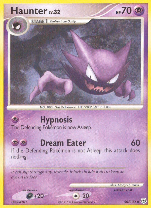 Haunter Pokemon card (50/130, Diamond & Pearl)