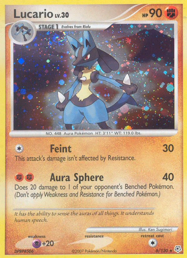 Lucario Pokemon card (6/130, Diamond & Pearl)