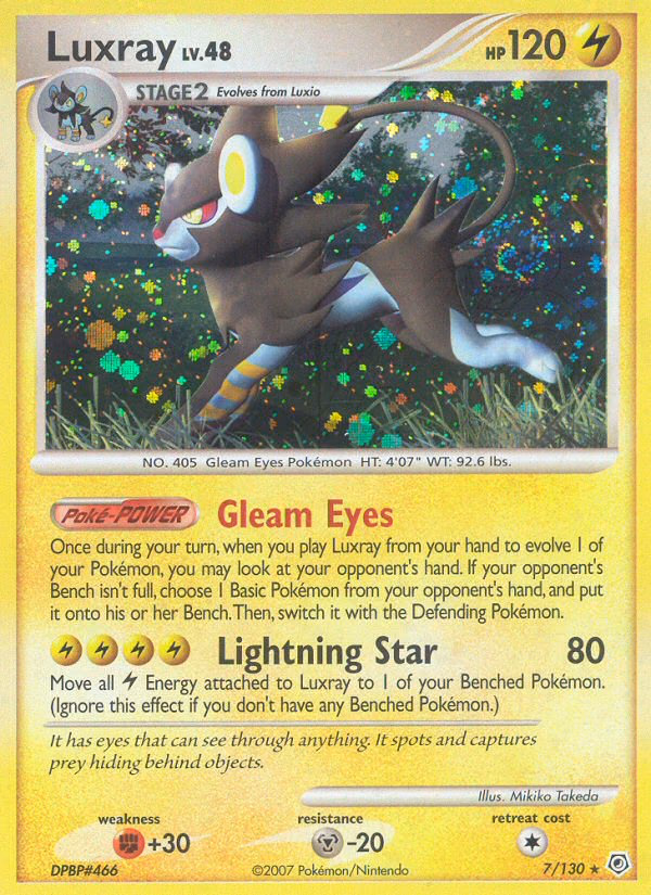 Luxray Pokemon card (7/130, Diamond & Pearl)