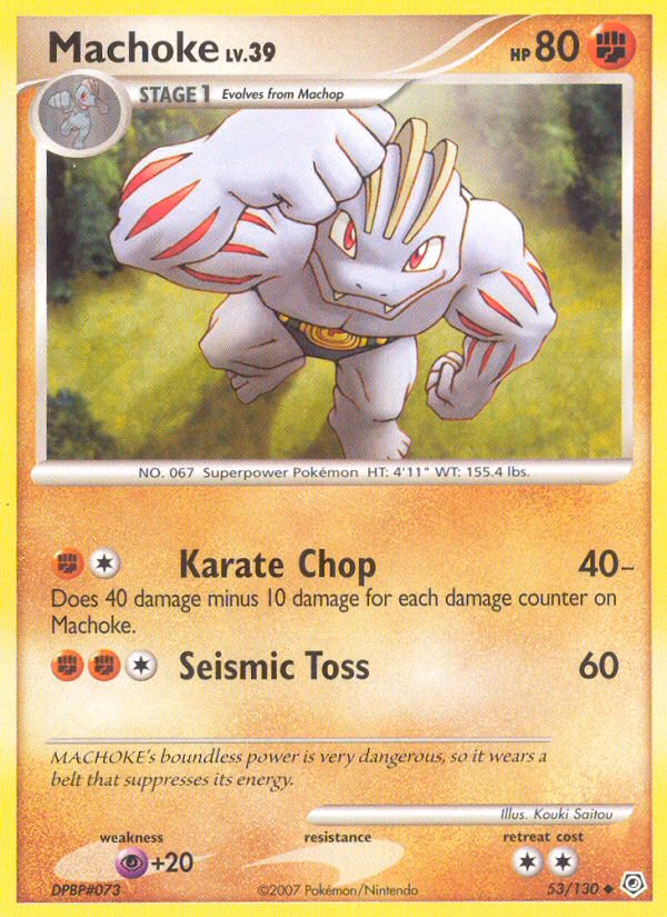 Machoke Pokemon card (53/130, Diamond & Pearl)