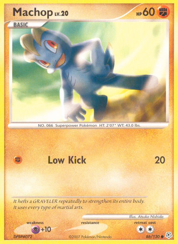 Machop Pokemon card (86/130, Diamond & Pearl)