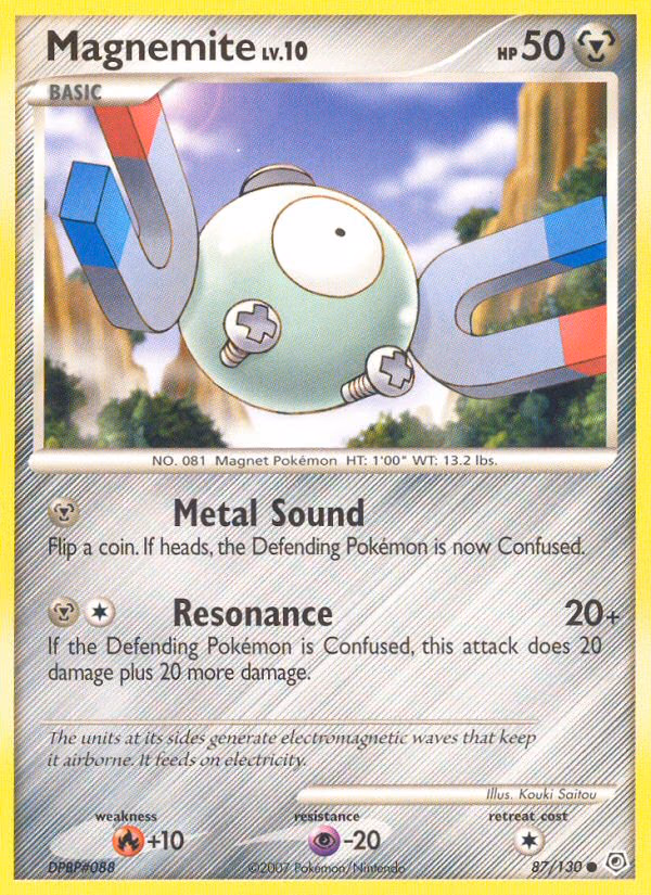 Magnemite Pokemon card (87/130, Diamond & Pearl)