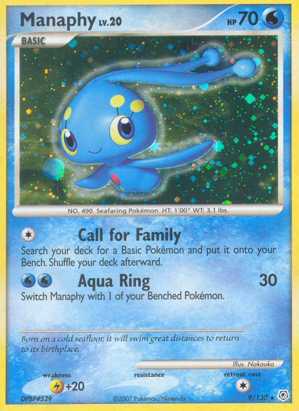 Manaphy Pokemon card (9/130, Diamond & Pearl)