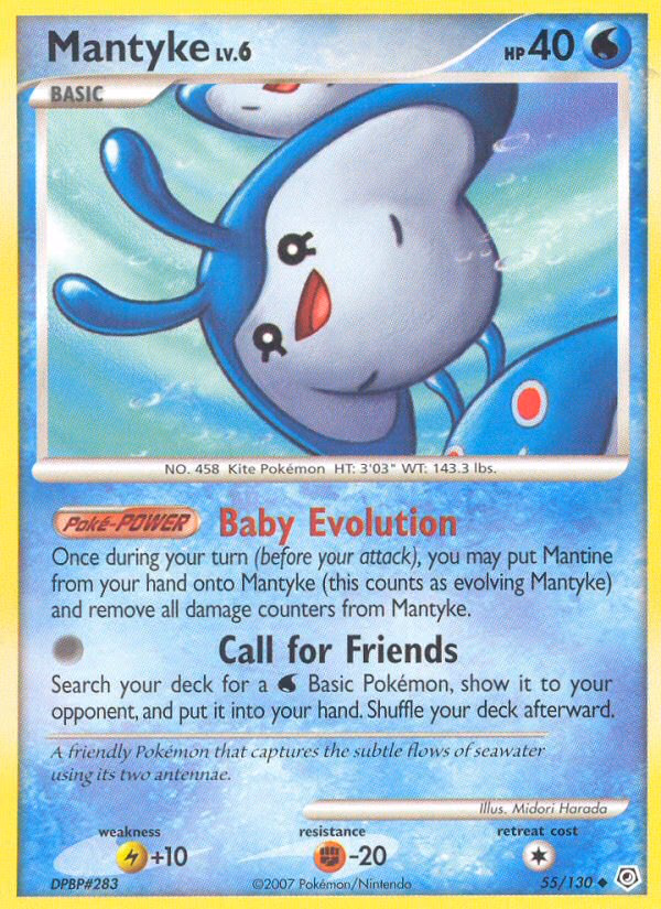 Mantyke Pokemon card (55/130, Diamond & Pearl)