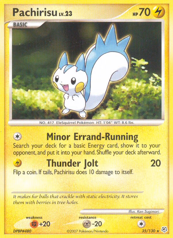 Pachirisu Pokemon card (35/130, Diamond & Pearl)