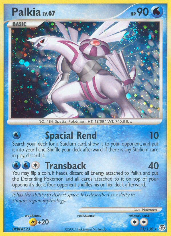 Palkia Pokemon card (11/130, Diamond & Pearl)