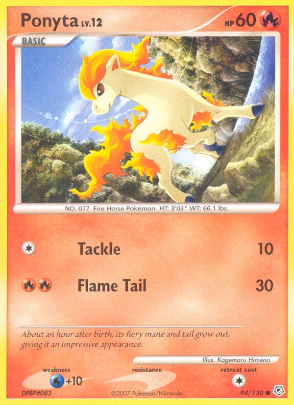 Ponyta Pokemon card (94/130, Diamond & Pearl)