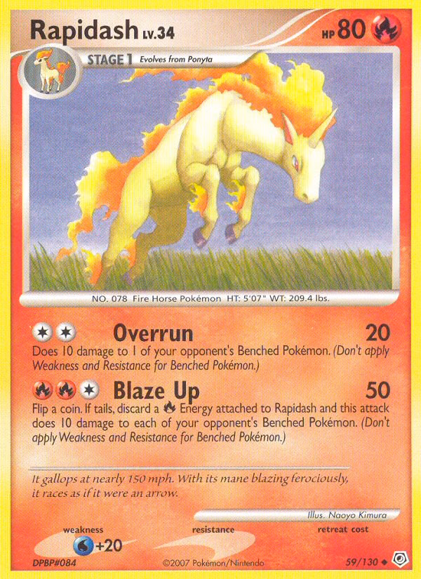 Rapidash Pokemon card (59/130, Diamond & Pearl)
