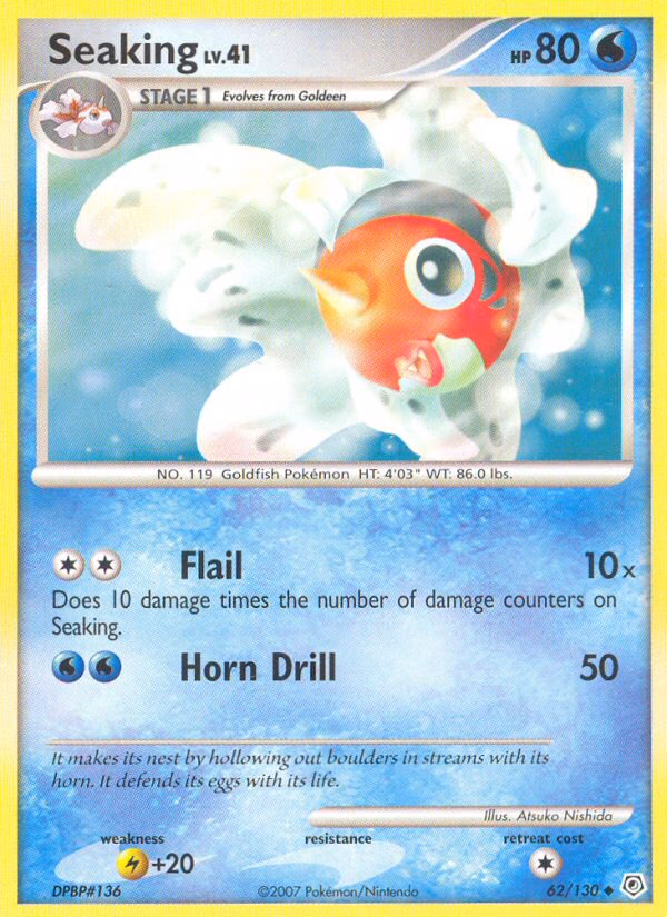 Seaking Pokemon card (62/130, Diamond & Pearl)